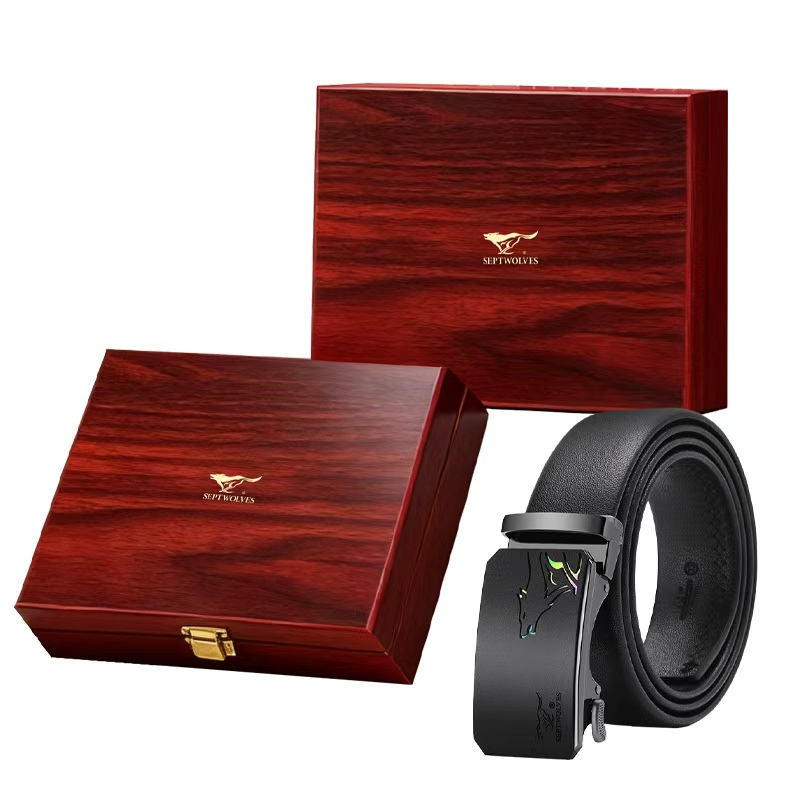 SEPTWOLVES SEPTWOLVES Alloy Split Cow Leather Belts Men's 3.5cm