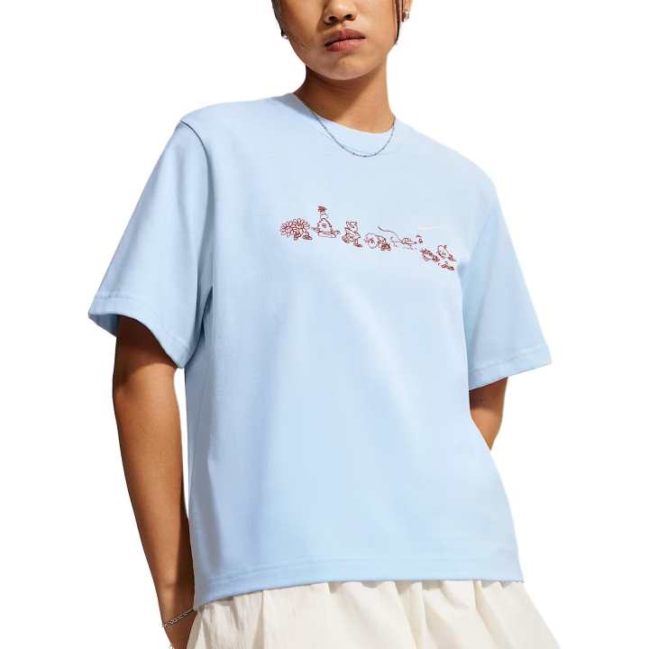Nike Nike Sportswear T Shirts Women's Hydrogen Blue Crew Neck Moderate