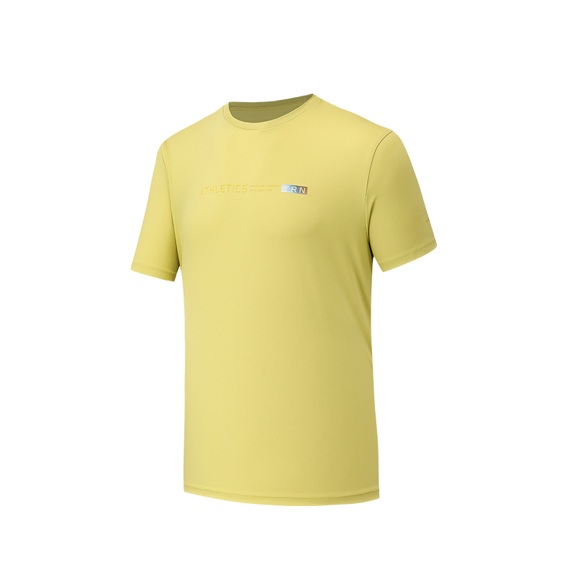 ANTA Variety Training Collection T Shirts Men's Total Crimson Yellow Crew Neck Moderate Straight Fit