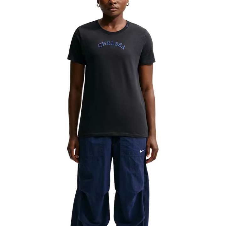 Nike Nike FC T Shirts Women's Asphalt Blue Crew Neck Moderate