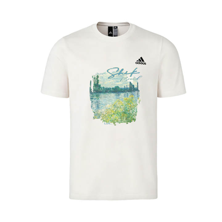 Adidas Adidas MUST HAVES T Shirts Unisex Ecru Crew Neck Moderate