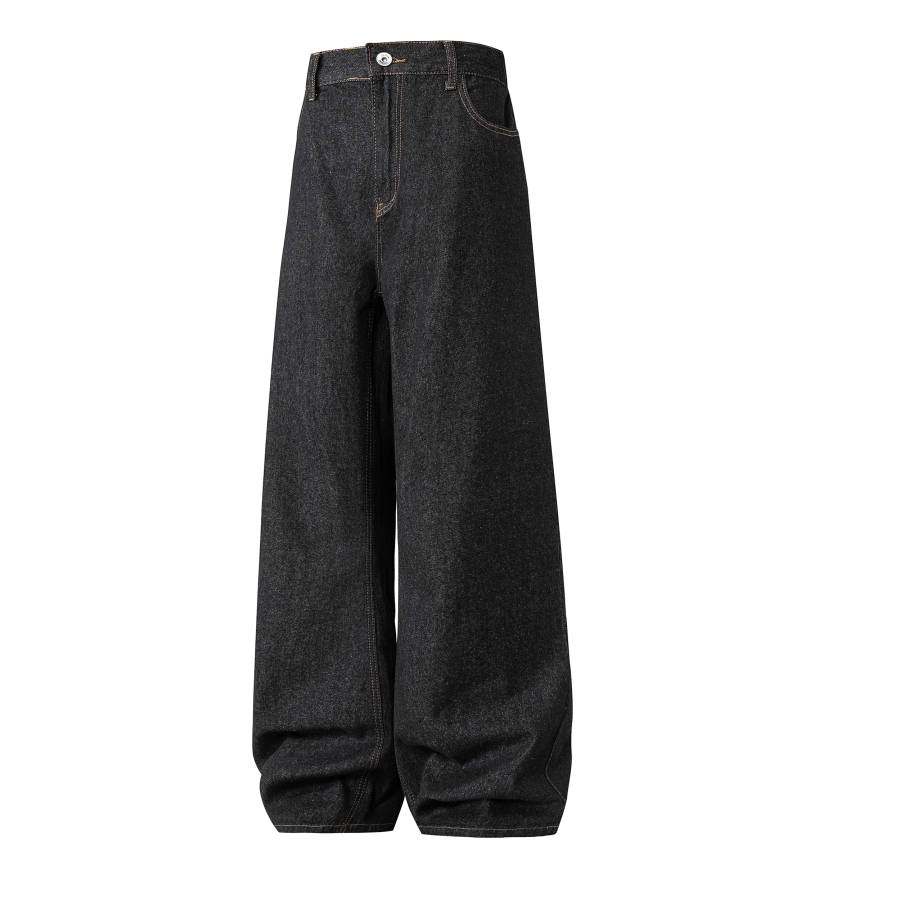 MostwantedLab Jeans Unisex Black Moderate Straight Fit Pants
