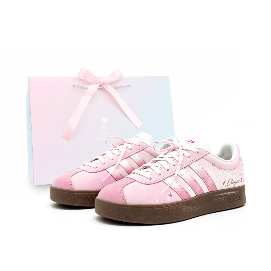 Adidas Adidas VL COURT 2.0 Skateboard Shoes Unisex Low Top Pink