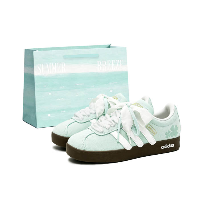 Adidas Adidas VL COURT 2.0 Skateboard Shoes Unisex Low Top Light Green/White