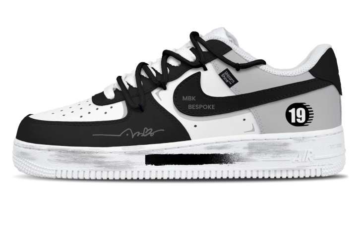 Nike Nike Air Force 1 Skateboard Shoes Unisex Low Top Black White Gray