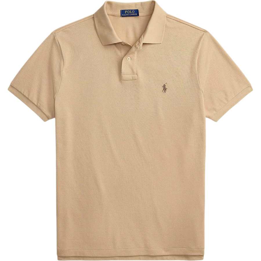 Polo Ralph Lauren Polo Shirts Men's Vintage Khaki Polo Collar Moderate Nipped In Waist