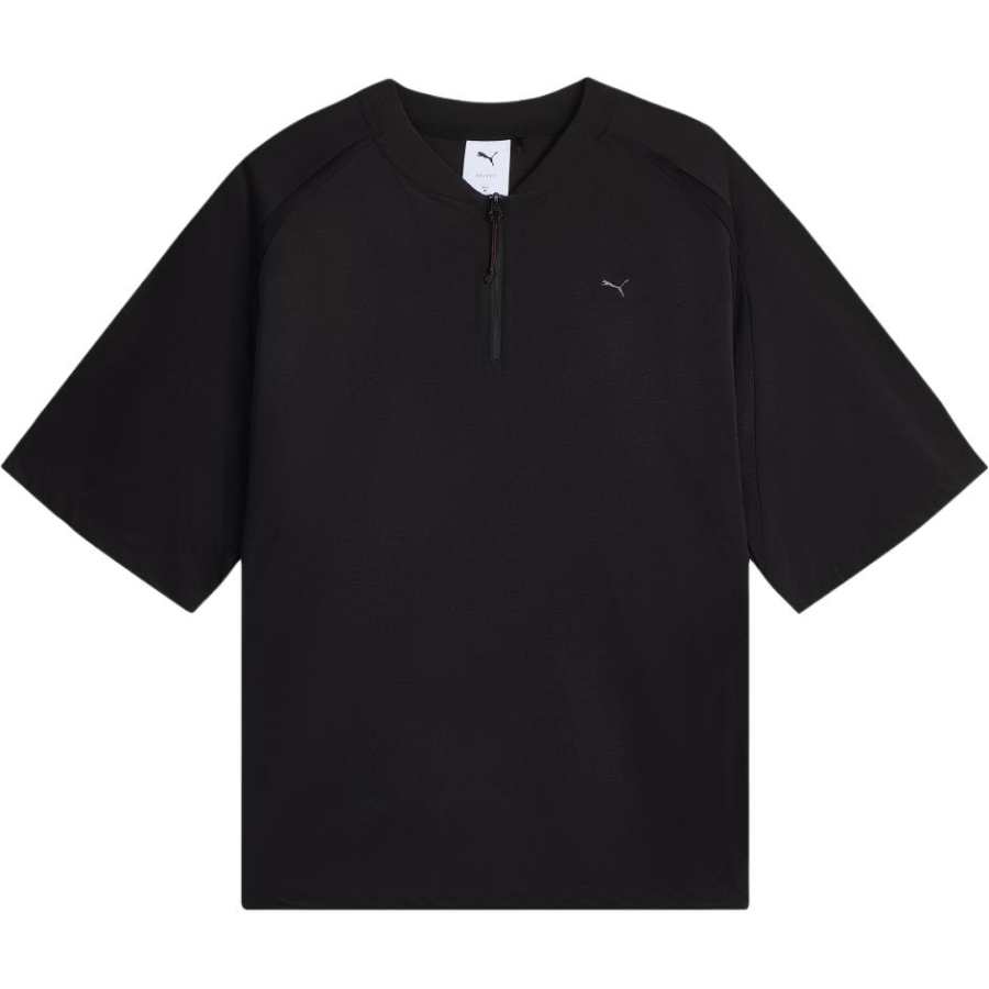 PUMA SHORT Polo Shirts Unisex Black V Neck Moderate