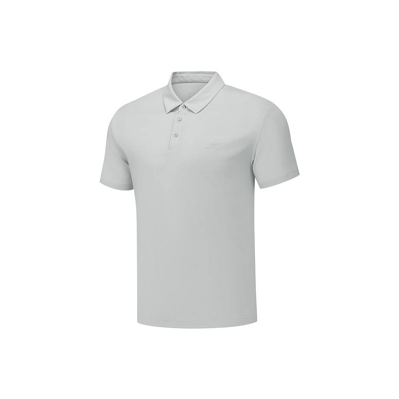 Skechers Basic Sports Collection Polo Shirts Men's Microchip Gray 00KW Polo Collar Moderate