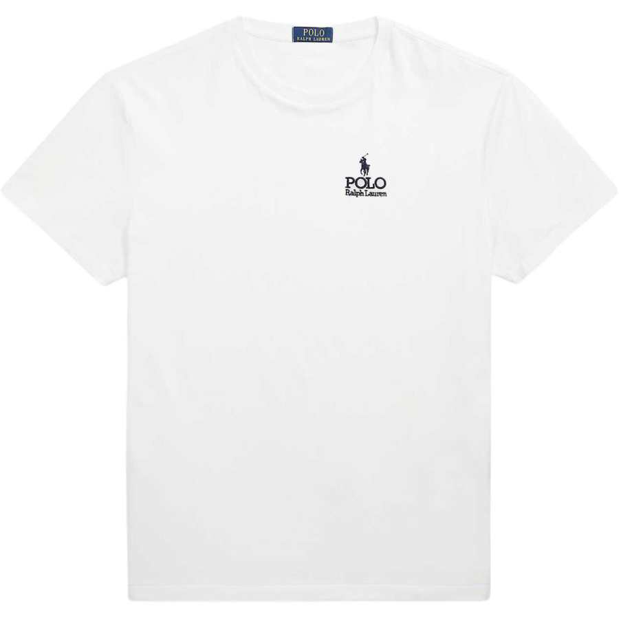 Polo Ralph Lauren T Shirts Men's White Crew Neck Moderate Straight Fit