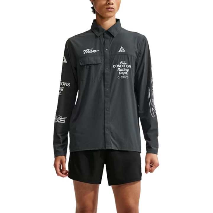 Nike Nike ACG Shirts Men's Dark Smoke Gray Lapel Moderate
