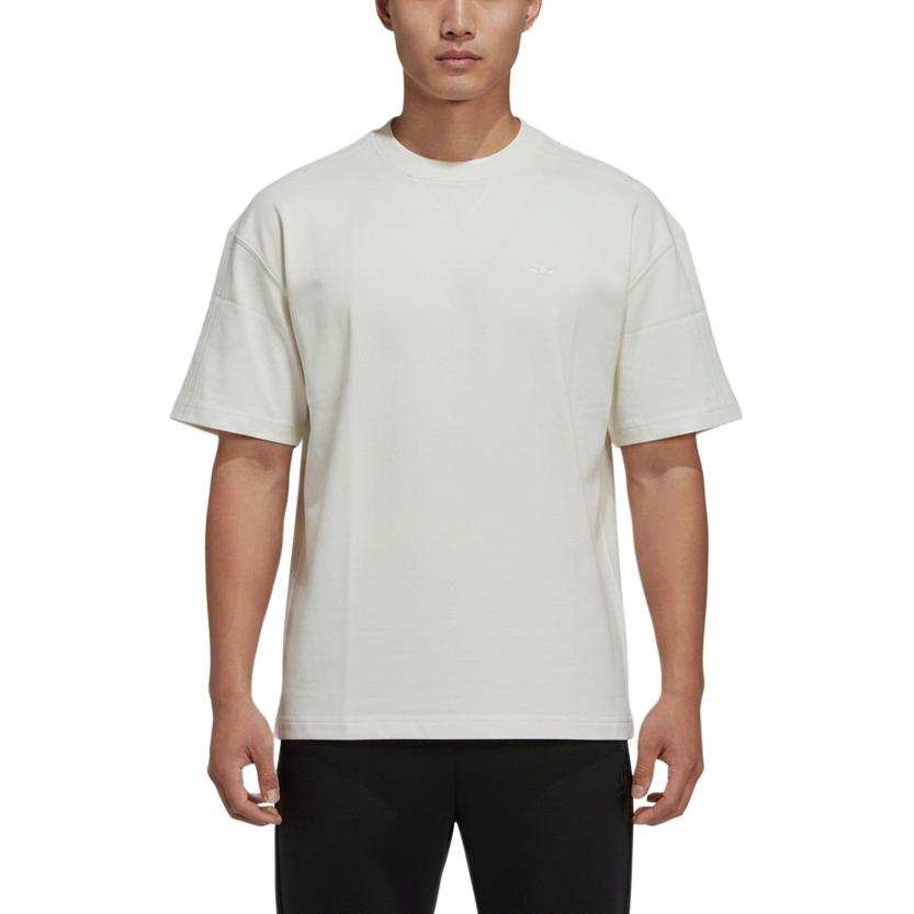 Adidas Originals T Shirts Men's Milk White Crew Neck Moderate