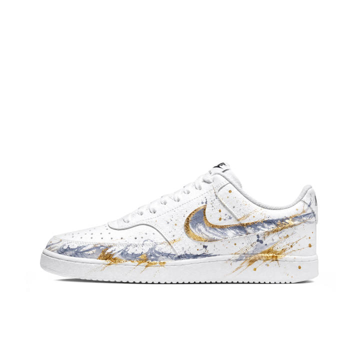 Nike Nike Court Vision 1 Skateboard Shoes Men's Low Top Wave Blue Collide Gold