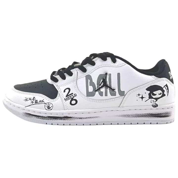 Jordan Jordan COURT CONNECT Skateboard Shoes Men's Low Top Black/White/Gray