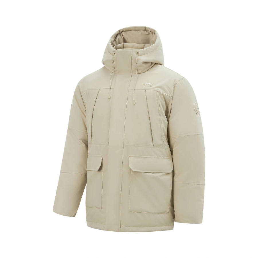 Li-Ning Li Ning Down Jackets Men's Cashmere Gray Hooded Non Detachable Moderate