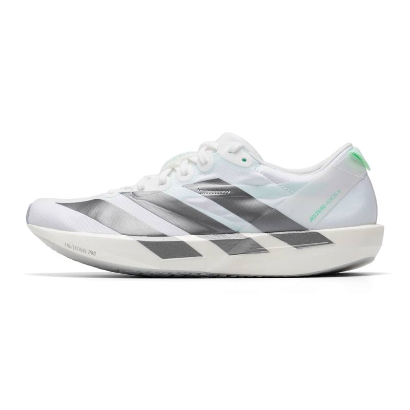 Adidas Adidas Adizero Adios 9 Running Shoes Women's Low Top White Metal Iron Gray Mint Green