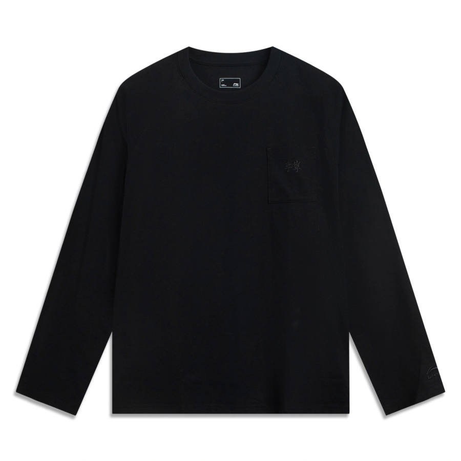 Li-Ning Li Ning Sports Life Collection T Shirts Men's Black Crew Neck Moderate