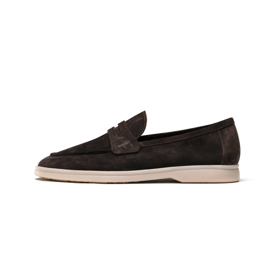 TRUFFAUT Soft Sole Breathable Fringe Slip on Cow Suede Loafers Men's