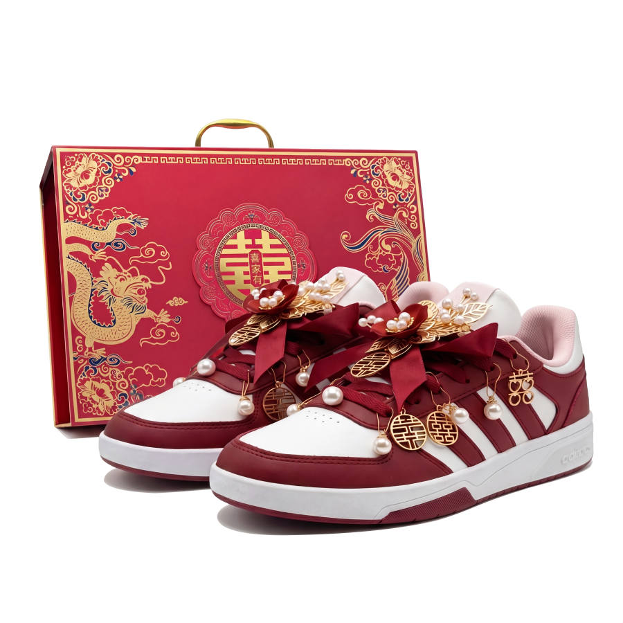 Adidas Adidas COURTBEAT Skateboard Shoes Unisex Low Top Red/Gold/White