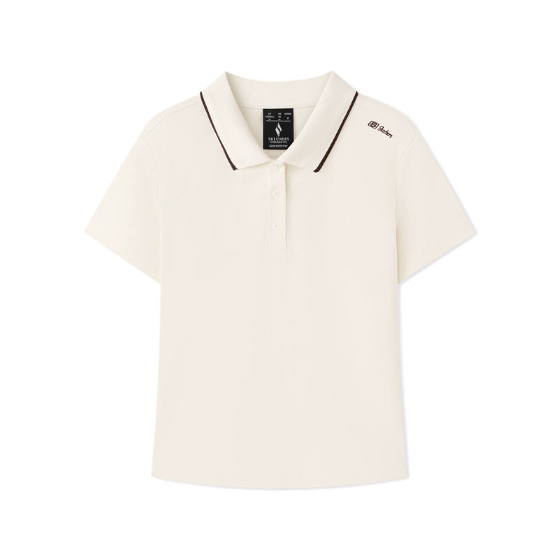 Skechers Polo Shirts Women's Marshmallow White Polo Collar Moderate