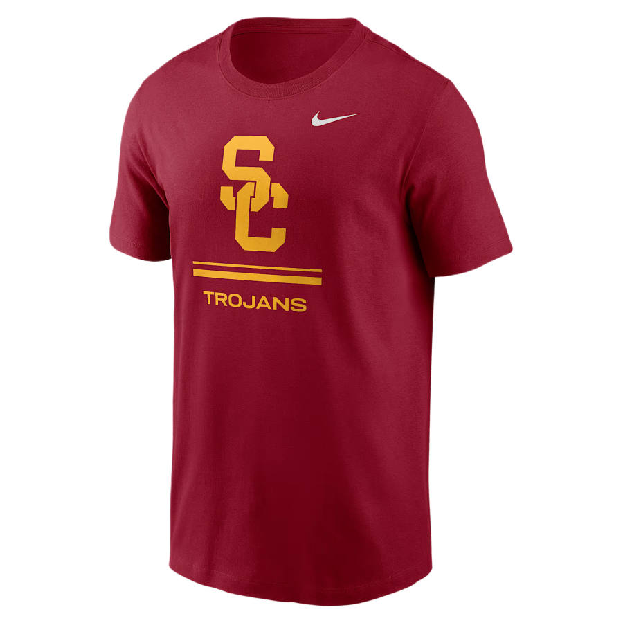 Nike Nike Dri Fit College T Shirts Men's Total Crimson Team Crew Neck