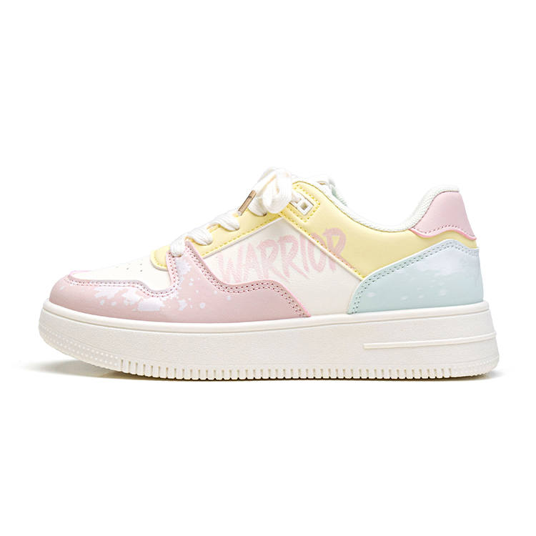 WARRIOR Skateboard Shoes Women's Low Top Beige Pink Blue