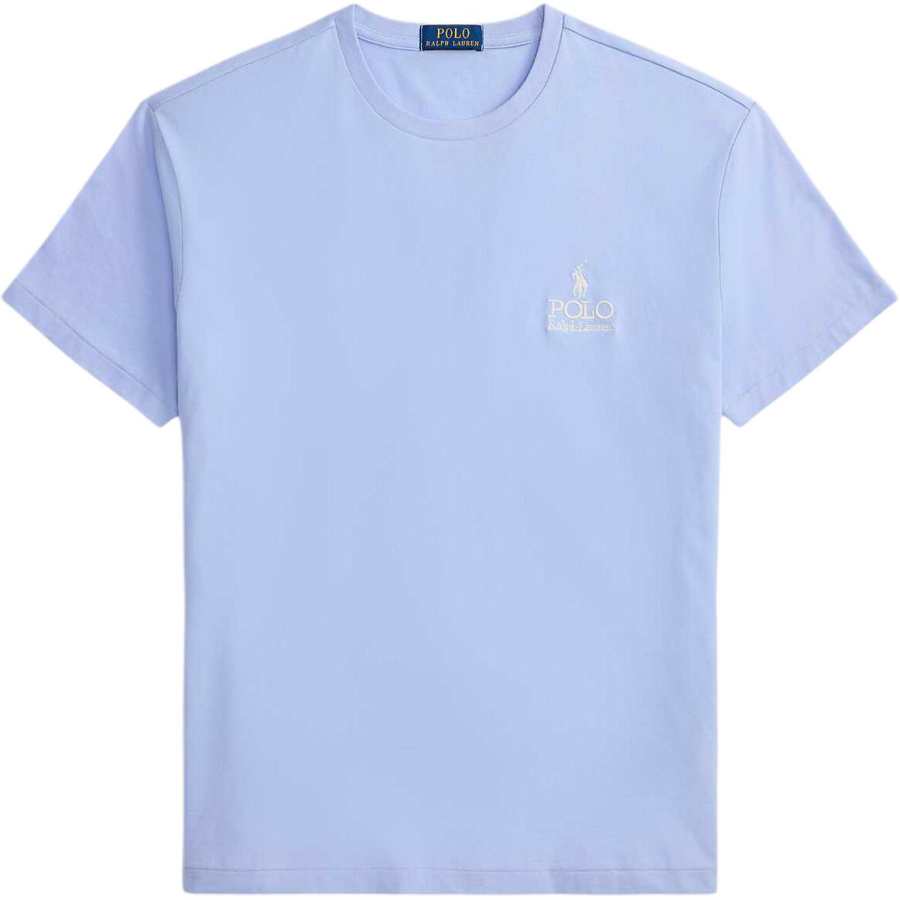 Polo Ralph Lauren T Shirts Men's Pebble Blue Crew Neck Moderate Straight Fit