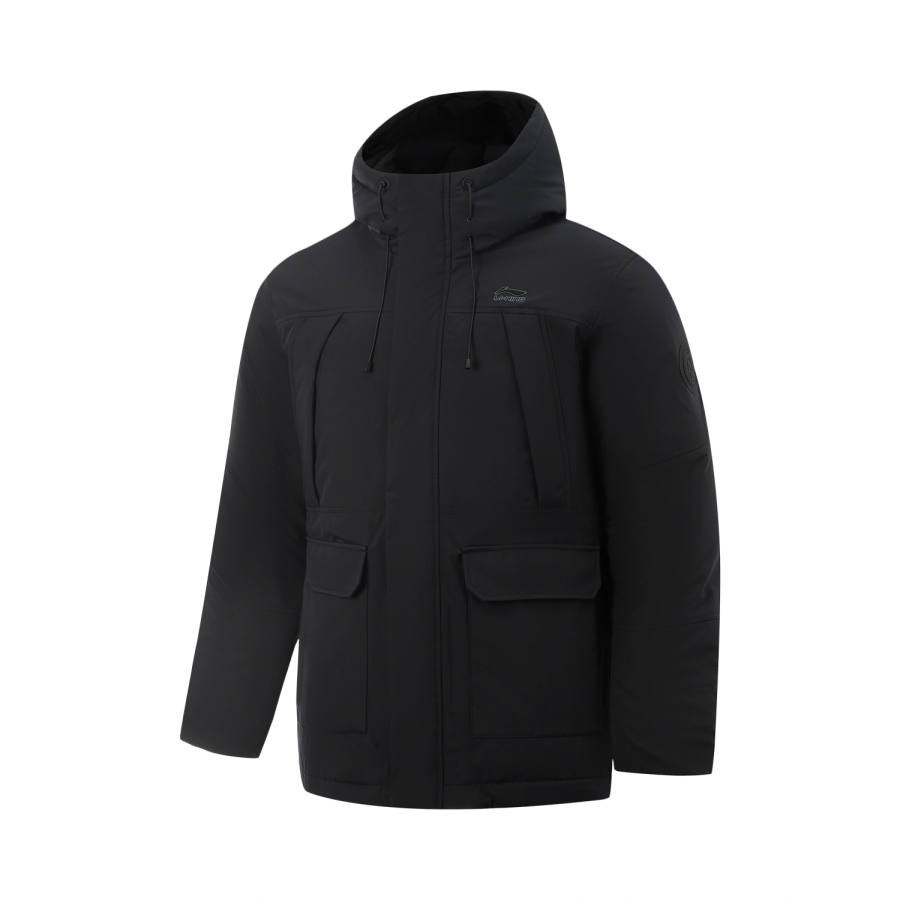 Li-Ning Li Ning Down Jackets Men's Black Hooded Non Detachable Moderate