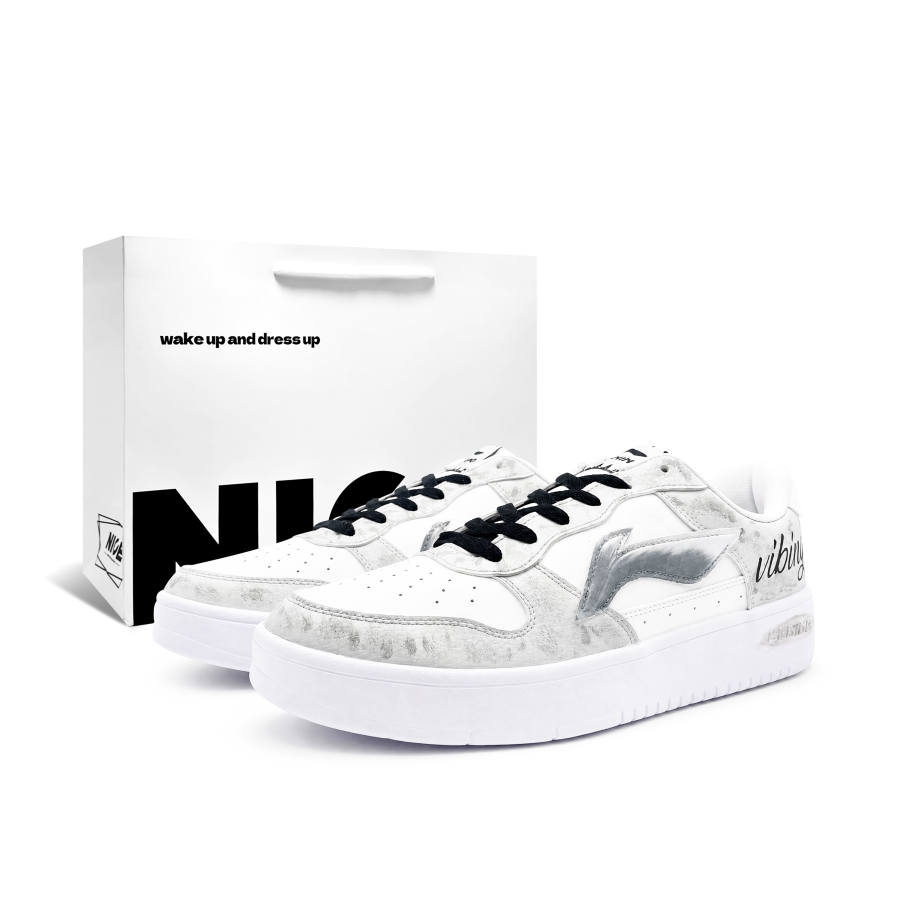 Li-Ning Li Ning Floating Boat Skateboard Shoes Unisex Low Top Gray/White