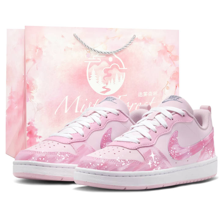 Nike Nike Court Borough Skateboard Shoes Women's Low Top Pink White