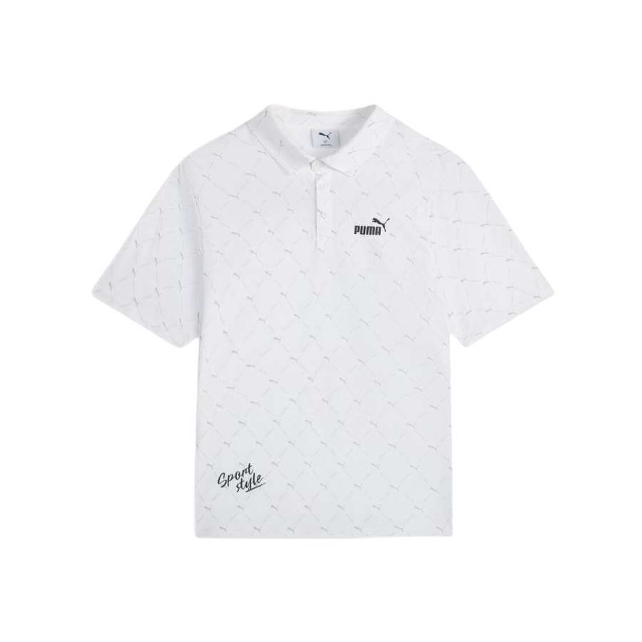 PUMA ESSENTIALS Polo Shirts Men's White Polo Collar Moderate