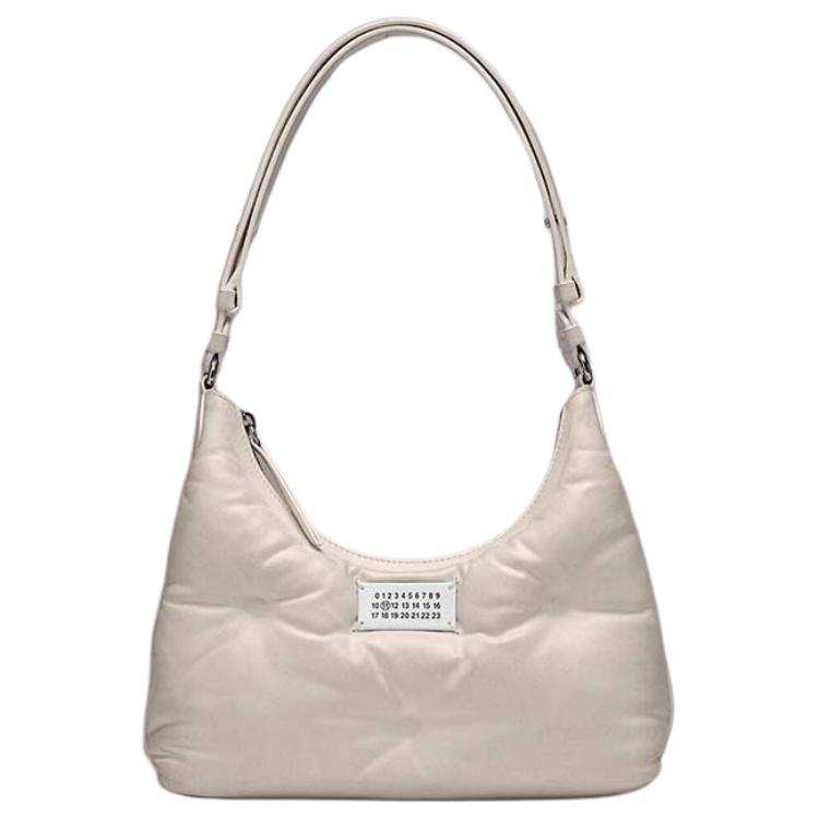 Maison Margiela Full Grain Nappa Leather Shoulder Bag Small Women's Beige Gray