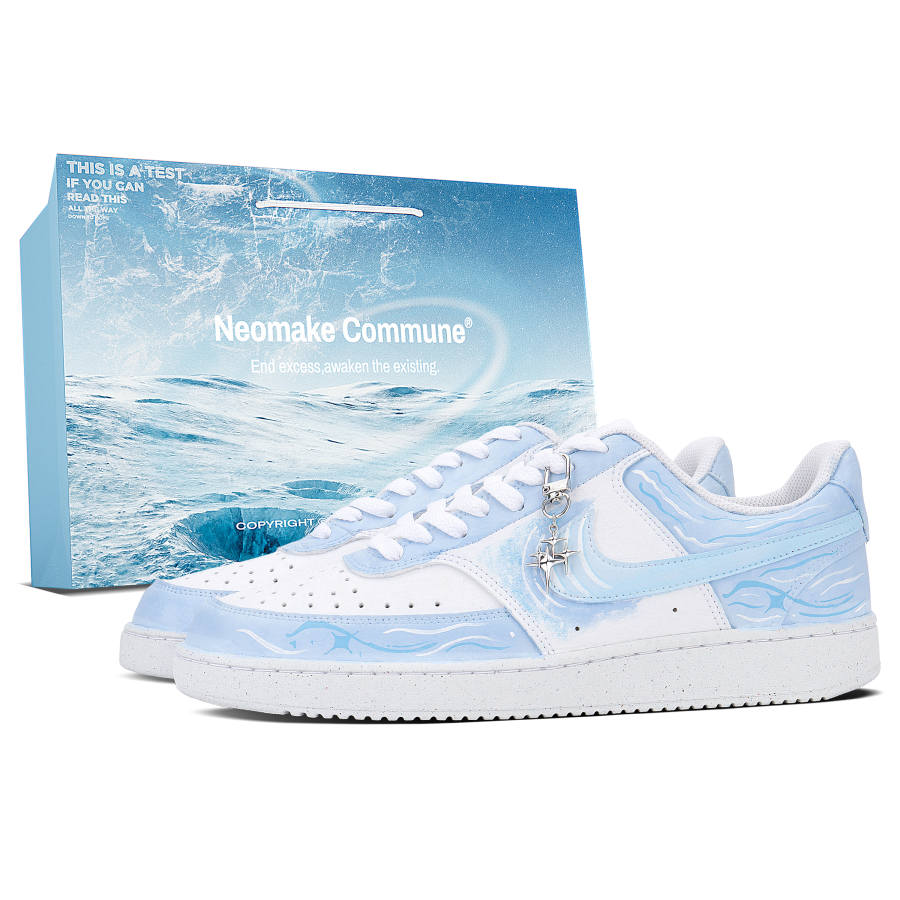 Nike Nike Court Vision Skateboard Shoes Unisex Low Top Blue White