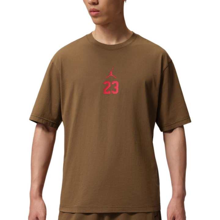 Jordan Jordan As M J T Shirts Men's Brown Crew Neck Moderate