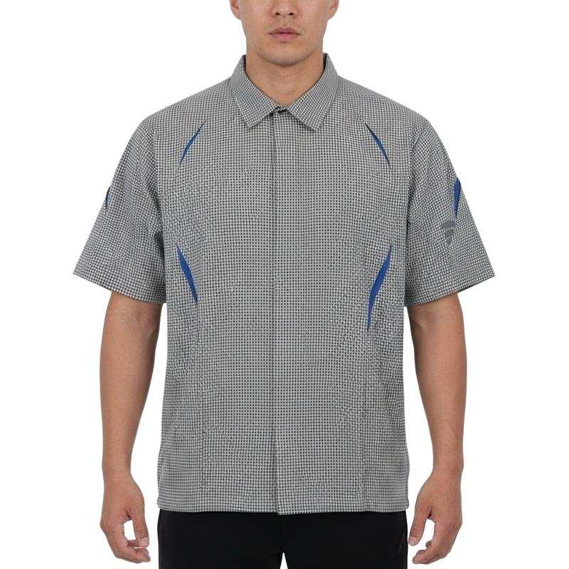 Adidas Adidas FOS Shirts Men's Black Gray Color Lapel Moderate
