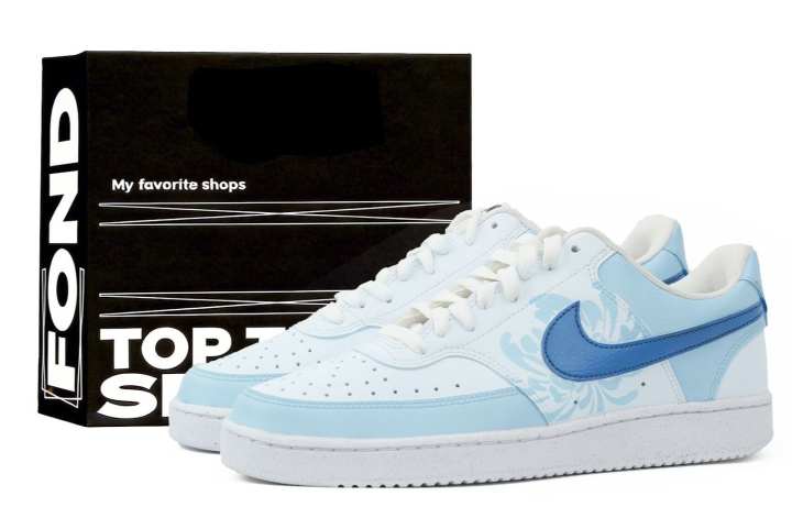 Nike Nike Court Vision 1 Skateboard Shoes Unisex Low Top White/Blue