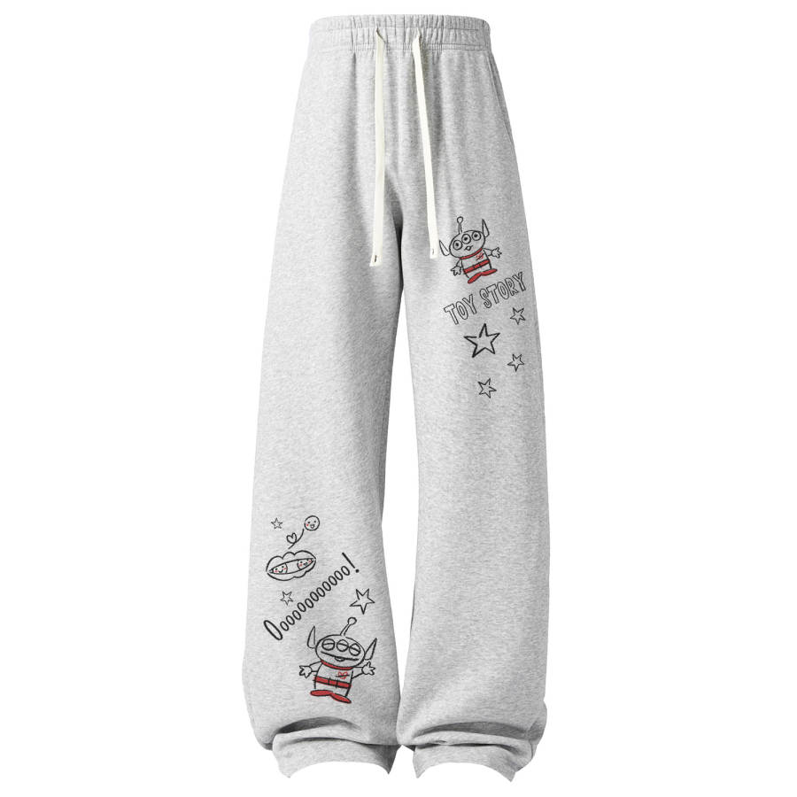 Disney Knitted Sweatpants Unisex Thin Straight Fit Pants