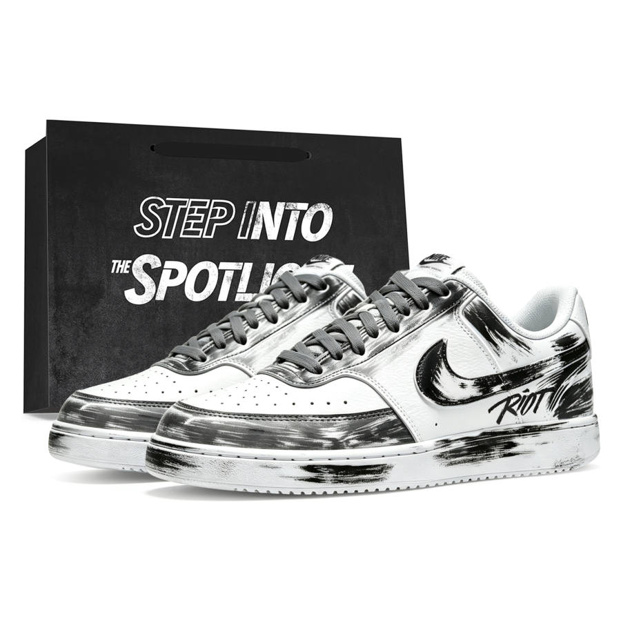 Nike Nike Court Vision 1 Skateboard Shoes Unisex Low Top Black, White