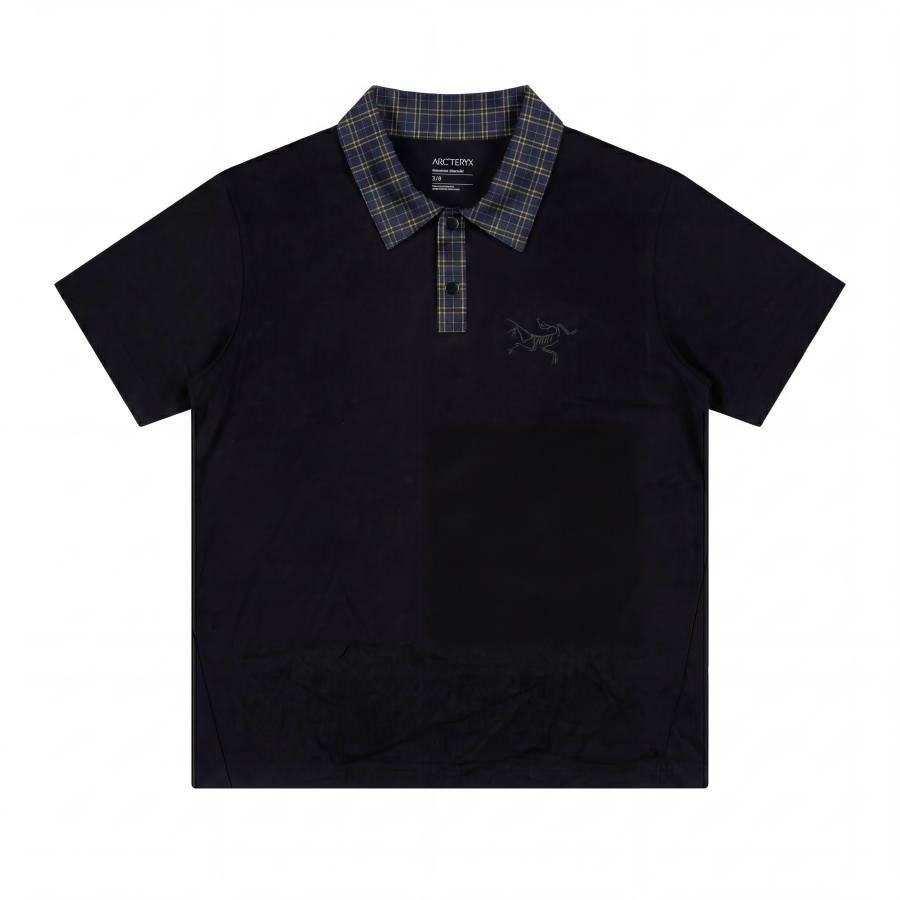 Arcteryx T Shirts Women's Black/Black Polo Collar Moderate Straight Fit