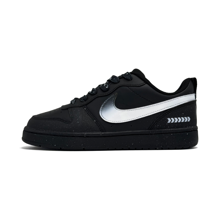 Nike Nike Court Borough Skateboard Shoes Unisex Low Top Black Silver White Multicolor