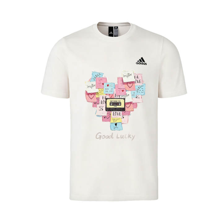 Adidas Adidas MUST HAVES T Shirts Unisex Ecru Crew Neck Moderate