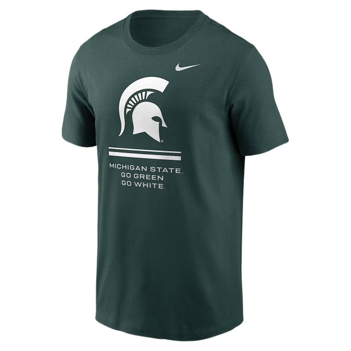 Nike Nike Dri Fit College T Shirts Men's Green Crew Neck