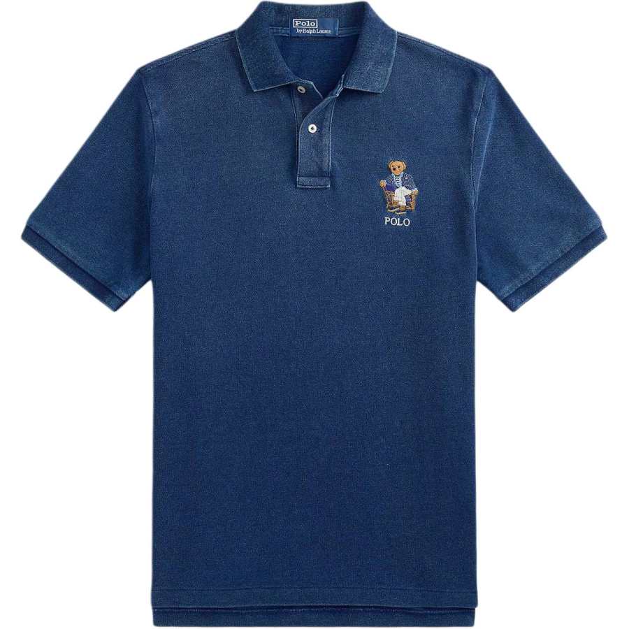 Polo Ralph Lauren Polo Bear Polo Shirts Men's Indigo Polo Collar Moderate Straight Fit