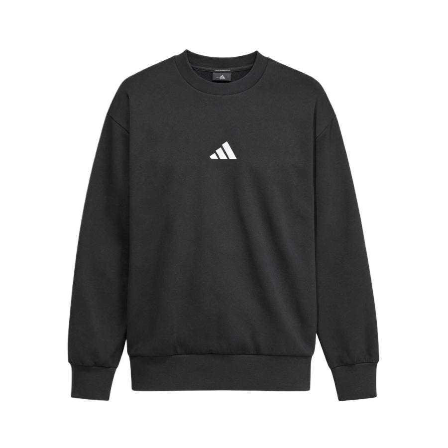 Adidas Adidas ESSENTIALS Sweatshirts Men's Black White Crew Neck Moderate