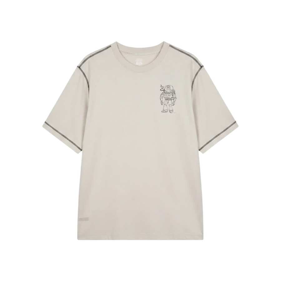 Li-Ning Li Ning Sports Trendy Collection T Shirts Men's Clam Pink Gray Crew Neck Moderate Straight Fit