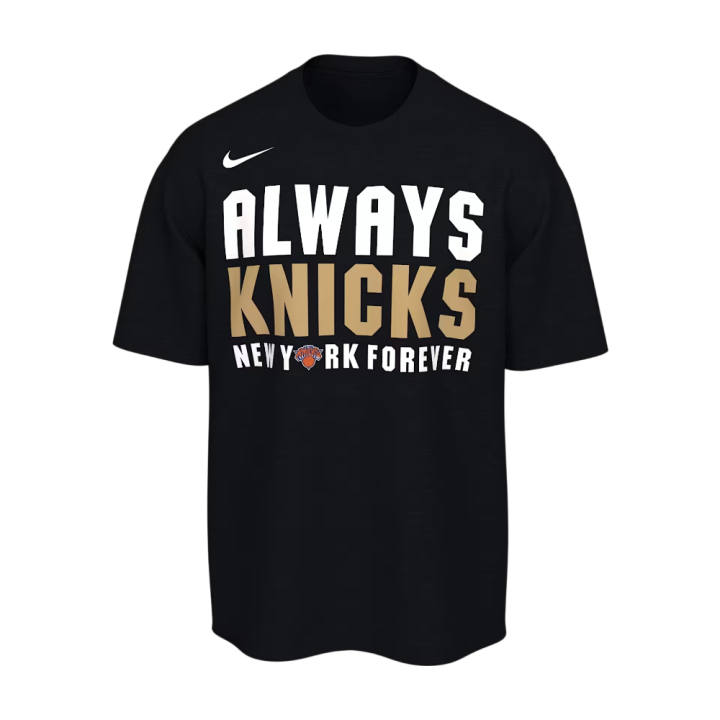 Nike Nike New York Knicks T Shirts Men's Black Crew Neck Moderate