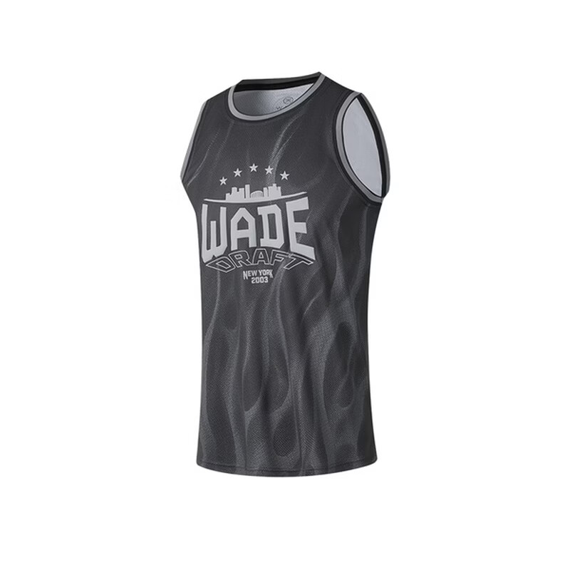 Li-Ning Li Ning Basketball Jerseys Men's Black Crew Neck Moderate Straight Fit