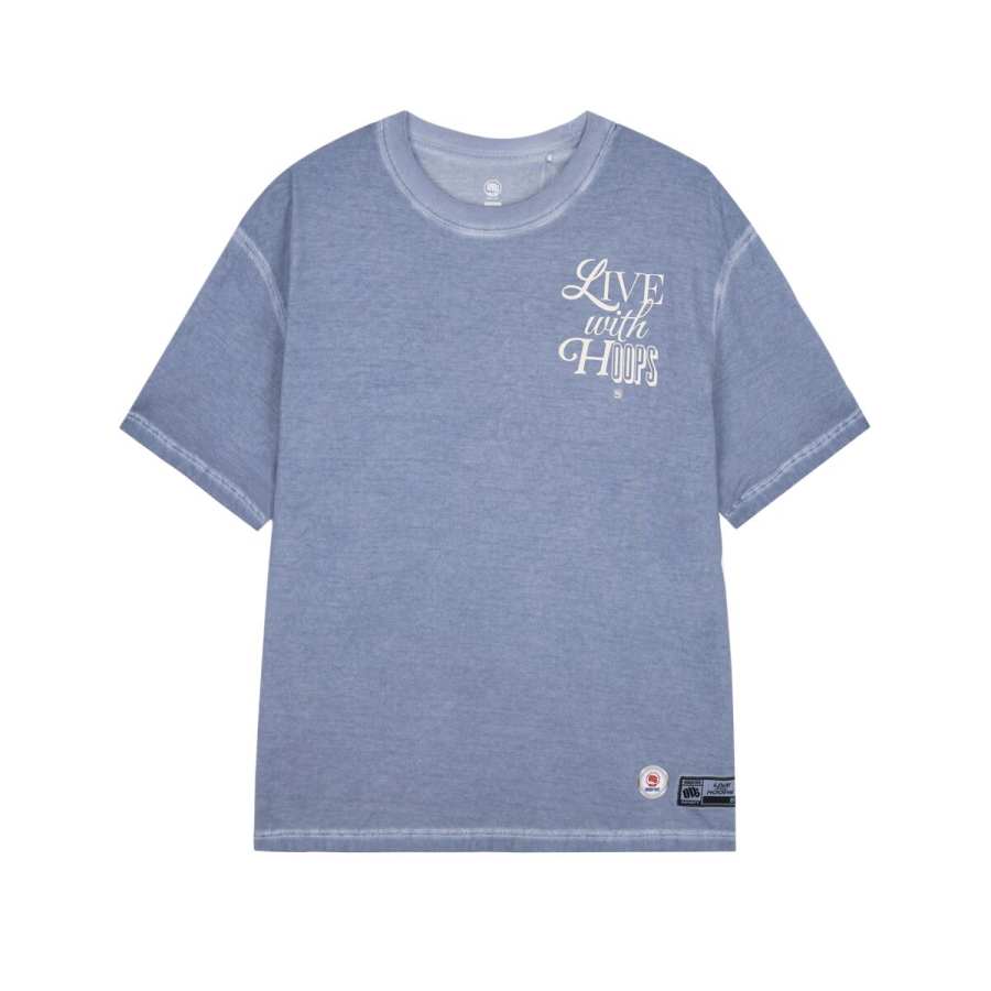 Li-Ning Li Ning T Shirts Men's Yoyo Blue Crew Neck Moderate Straight Fit