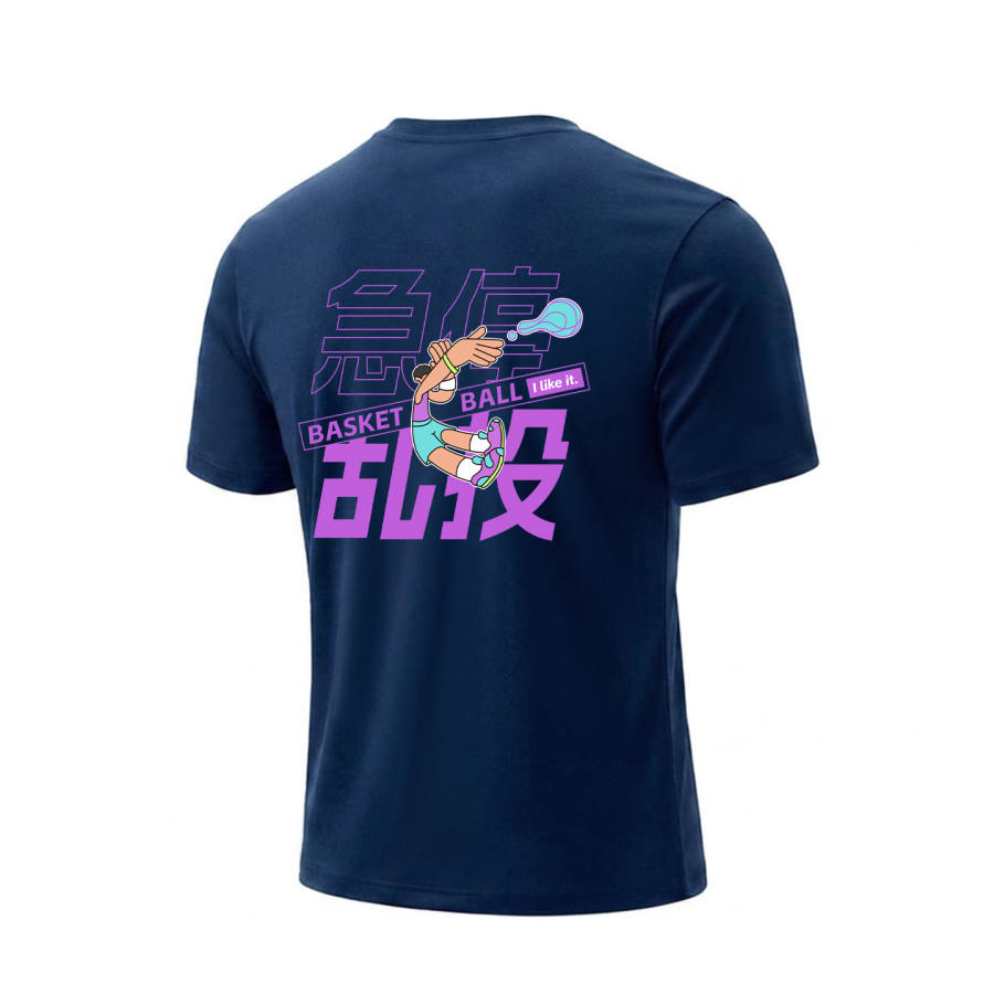 Li-Ning Li Ning Short Sleeved T Shirts Unisex Guangdong Blue