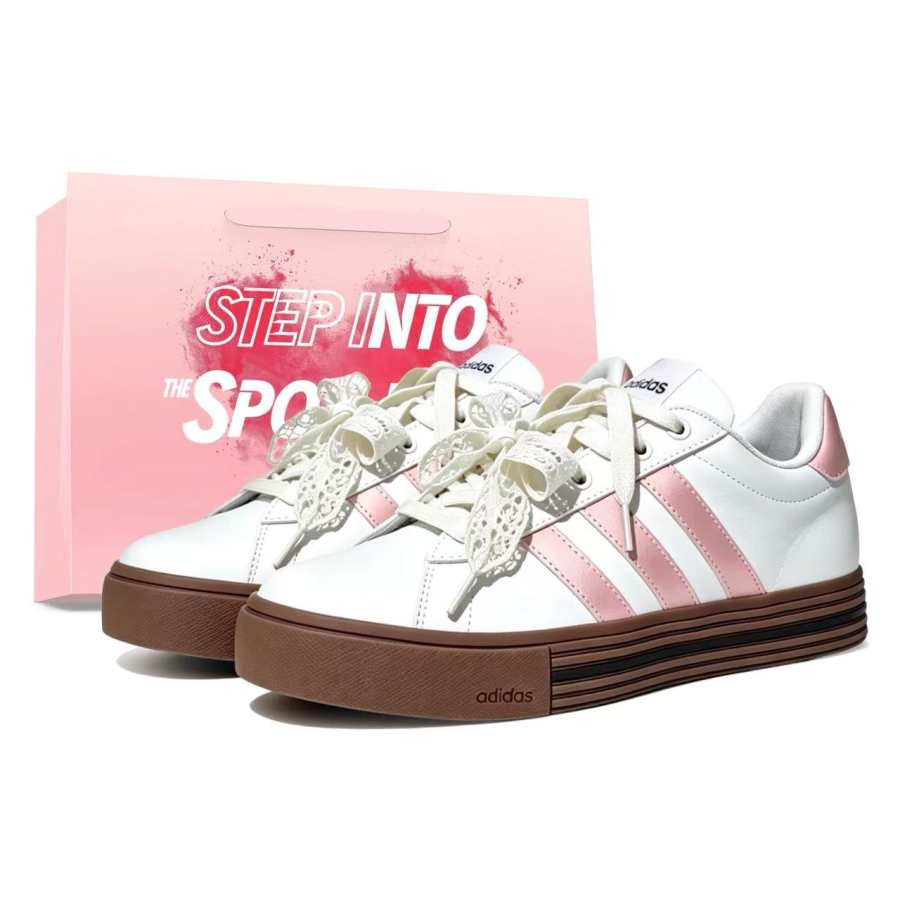 Adidas Adidas Daily 4.0 Skateboard Shoes Unisex Low Top White/Pink