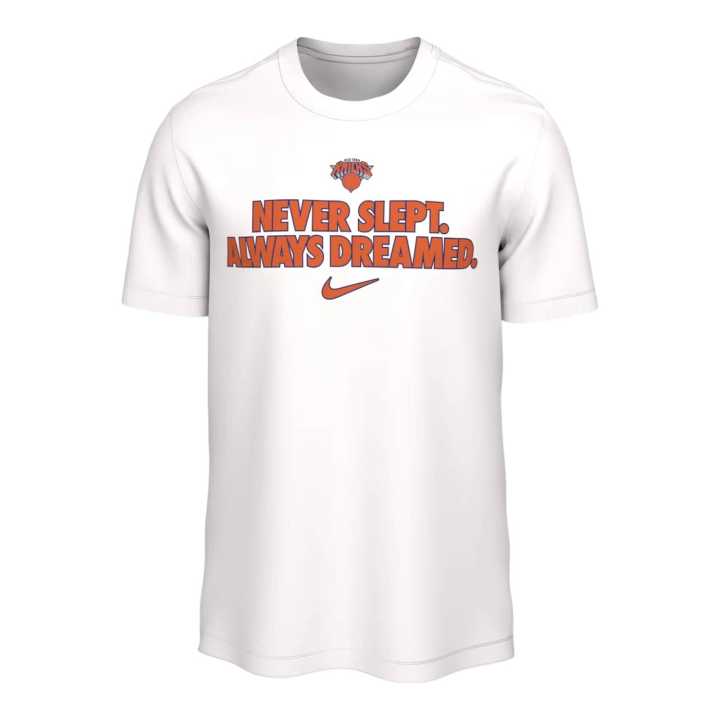 Nike Nike New York Knicks T Shirts Men's White Crew Neck Moderate